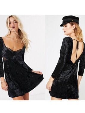 LIKE NEW $128 Free People Kat Velvet Mini Dress